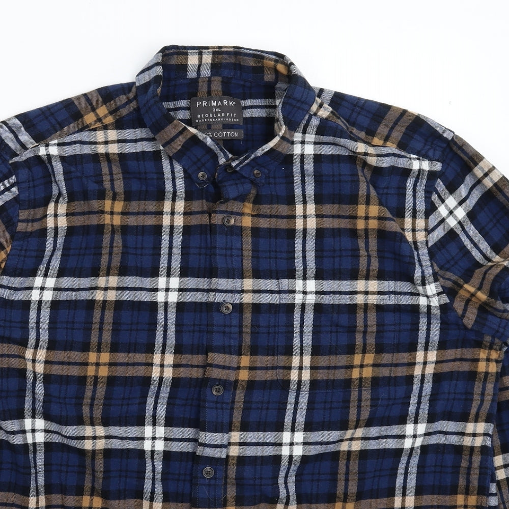 Primark Mens Multicoloured Check   Button-Up Size 2XL