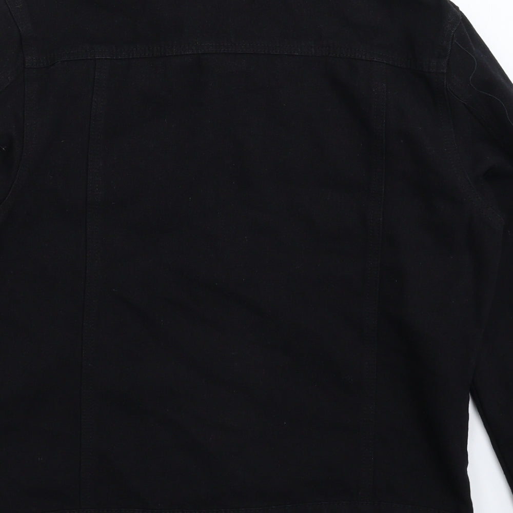 Boohoo Womens Black  Denim Jacket  Size 12