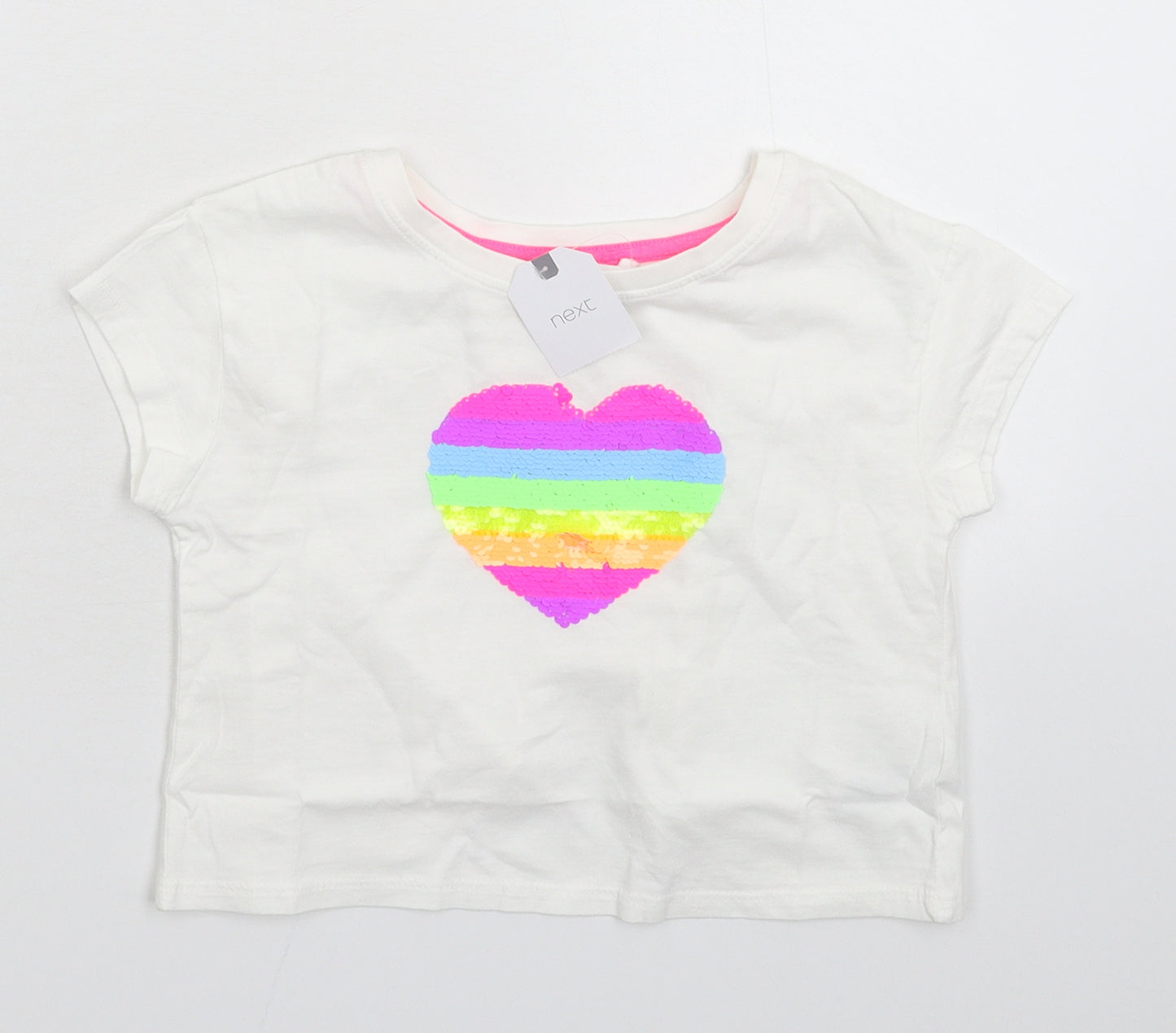 NEXT Girls White   Basic T-Shirt Size 6 Years