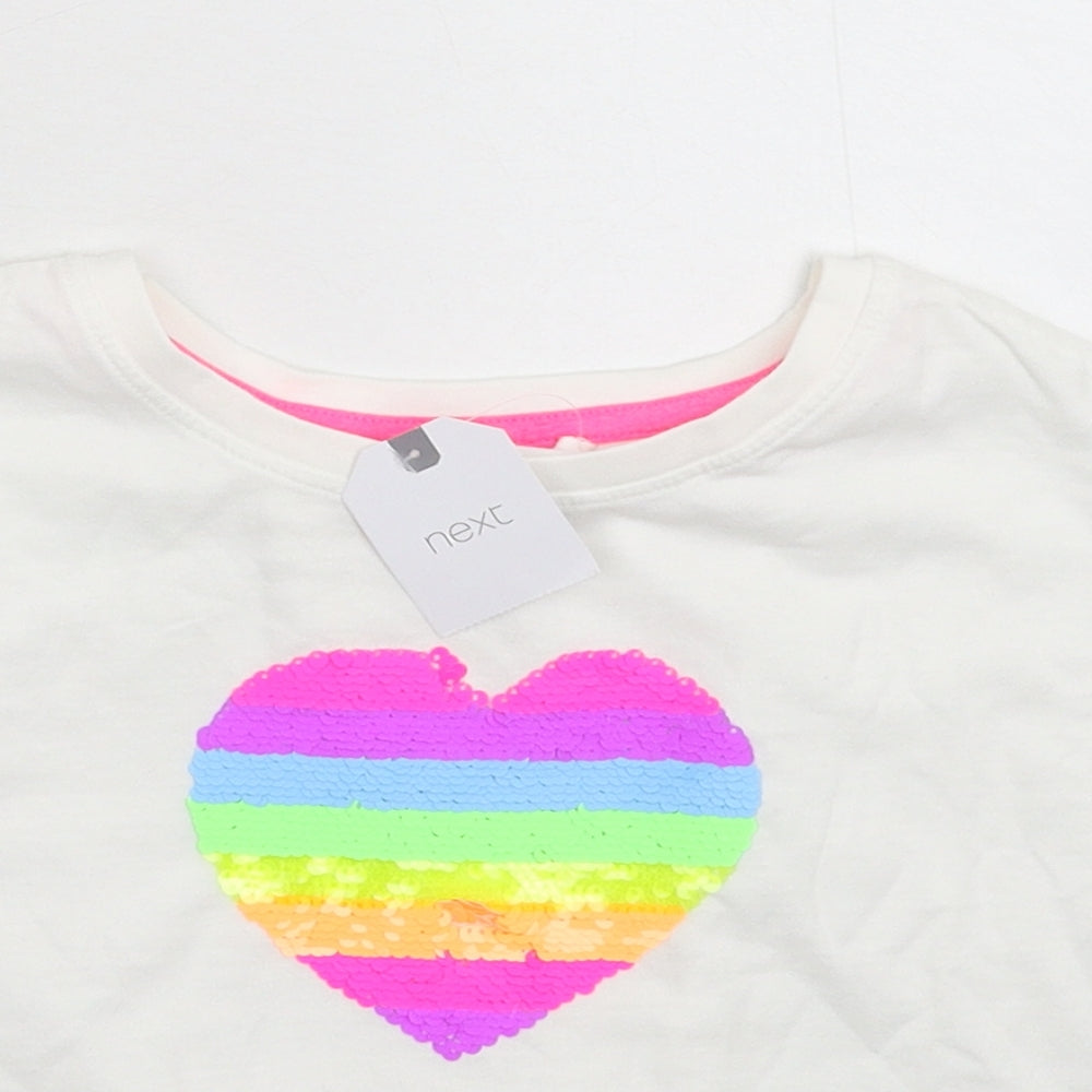 NEXT Girls White   Basic T-Shirt Size 6 Years
