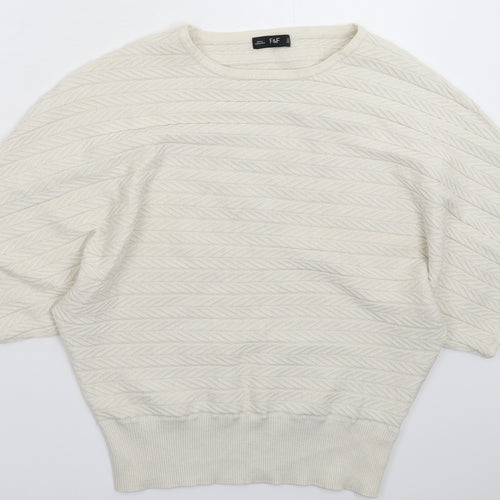 F&F Womens Grey  Knit Pullover Jumper Size 16
