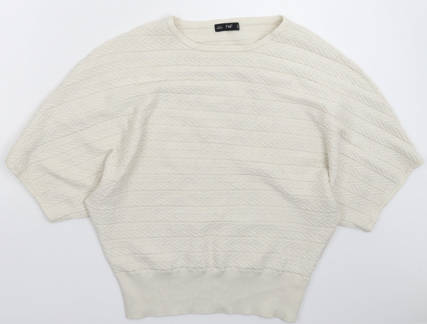 F&F Womens Grey  Knit Pullover Jumper Size 16
