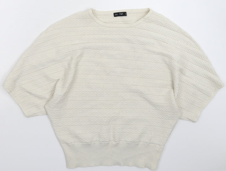 F&F Womens Grey  Knit Pullover Jumper Size 16