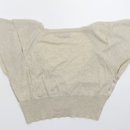 Et Vous Womens Beige  Knit Cardigan Jumper Size 18