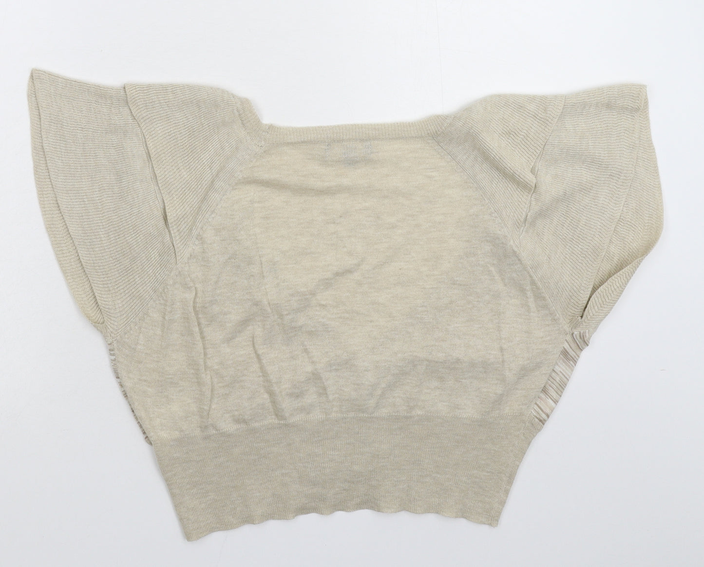 Et Vous Womens Beige  Knit Cardigan Jumper Size 18