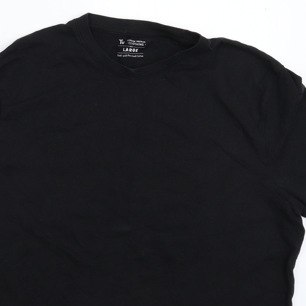 TU Mens Black    T-Shirt Size L