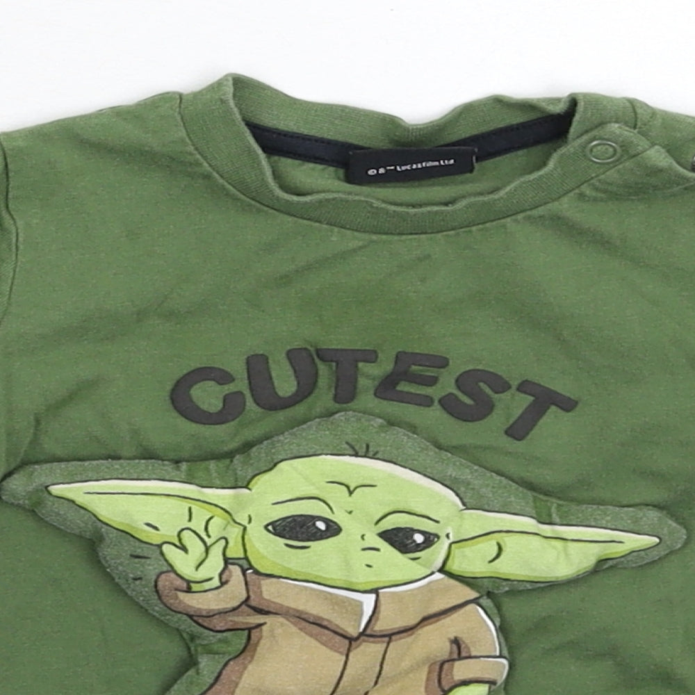 F&F Baby Green   Basic T-Shirt Size 12-18 Months  - Star Wars