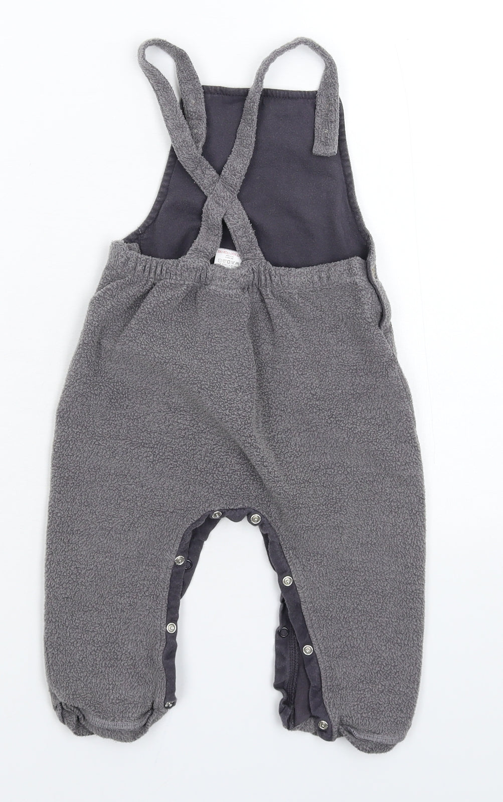 NEXT Baby Grey  Fleece Dungaree One-Piece Size 12-18 Months