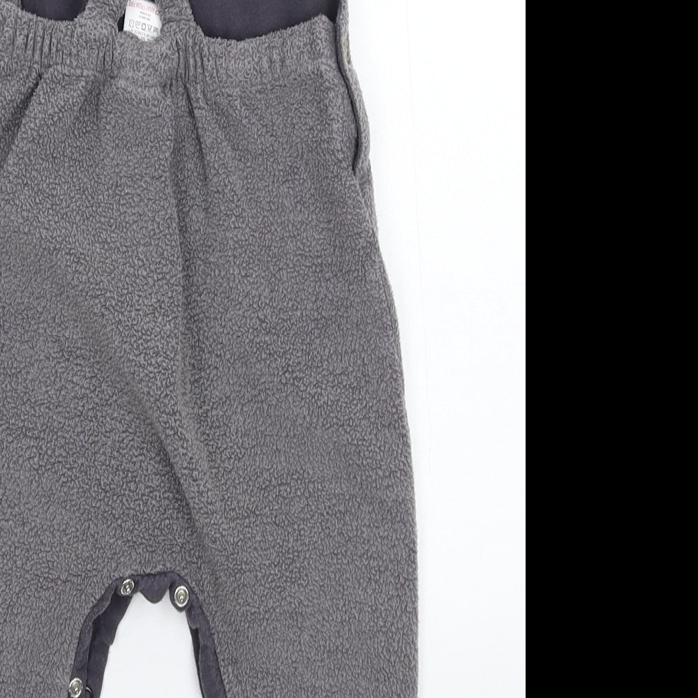 NEXT Baby Grey  Fleece Dungaree One-Piece Size 12-18 Months