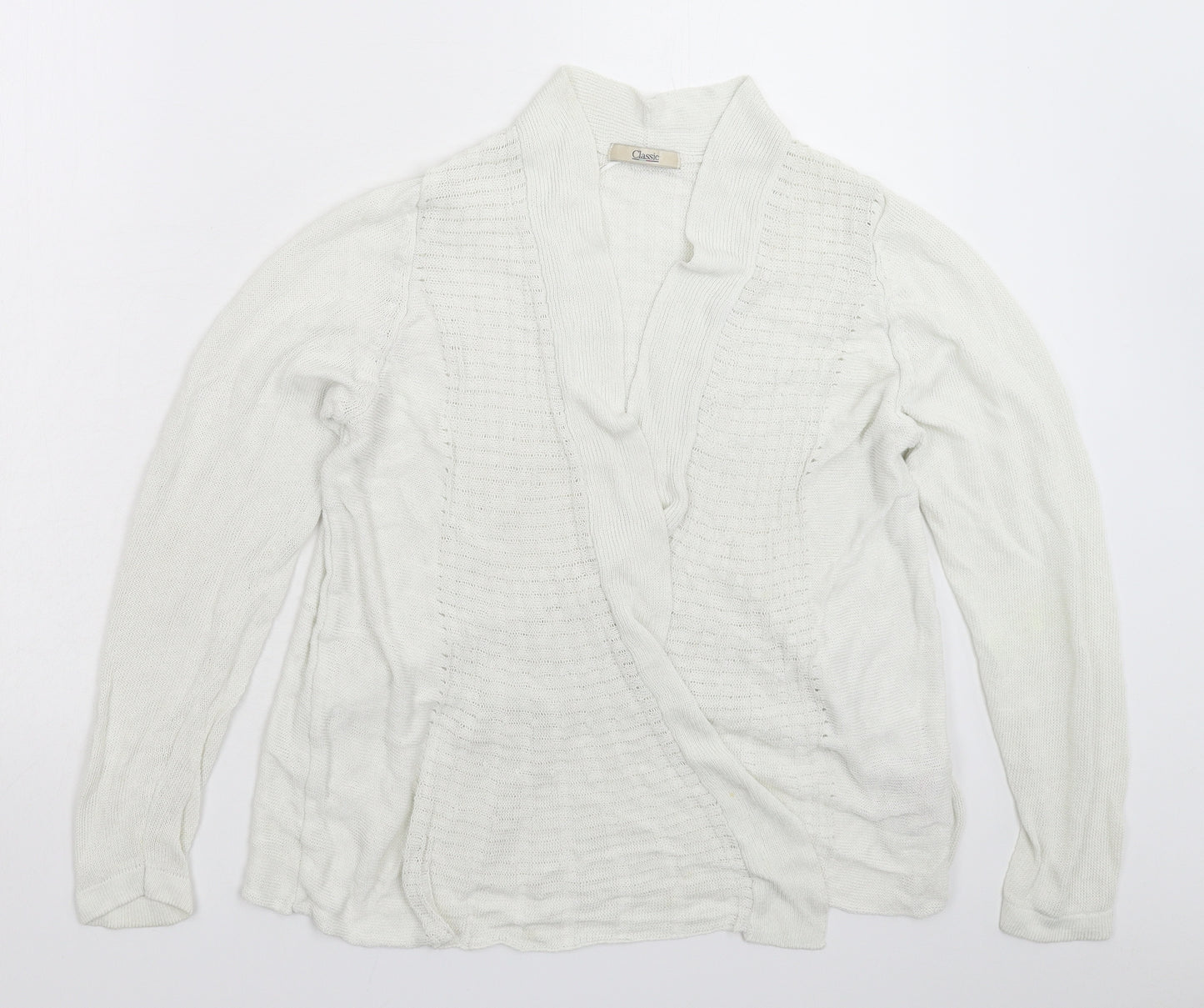 Marks and Spencer Womens White  Knit Cardigan Jumper Size 18
