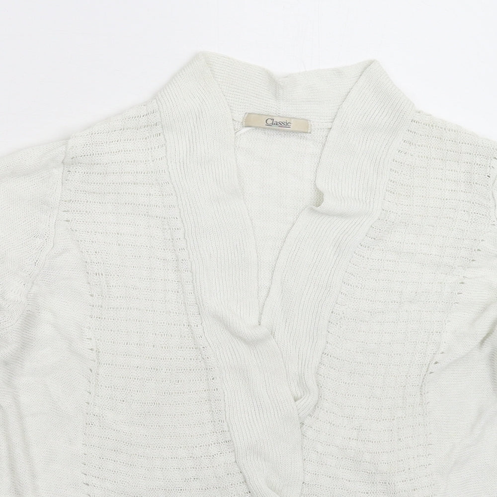Marks and Spencer Womens White  Knit Cardigan Jumper Size 18