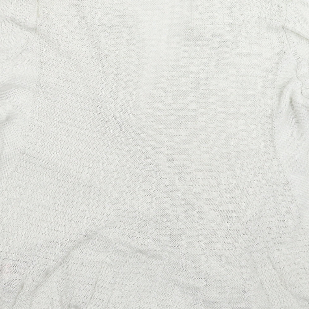 Marks and Spencer Womens White  Knit Cardigan Jumper Size 18