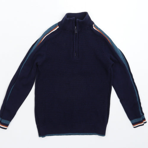 NEXT Boys Blue Striped Knit Pullover Jumper Size S