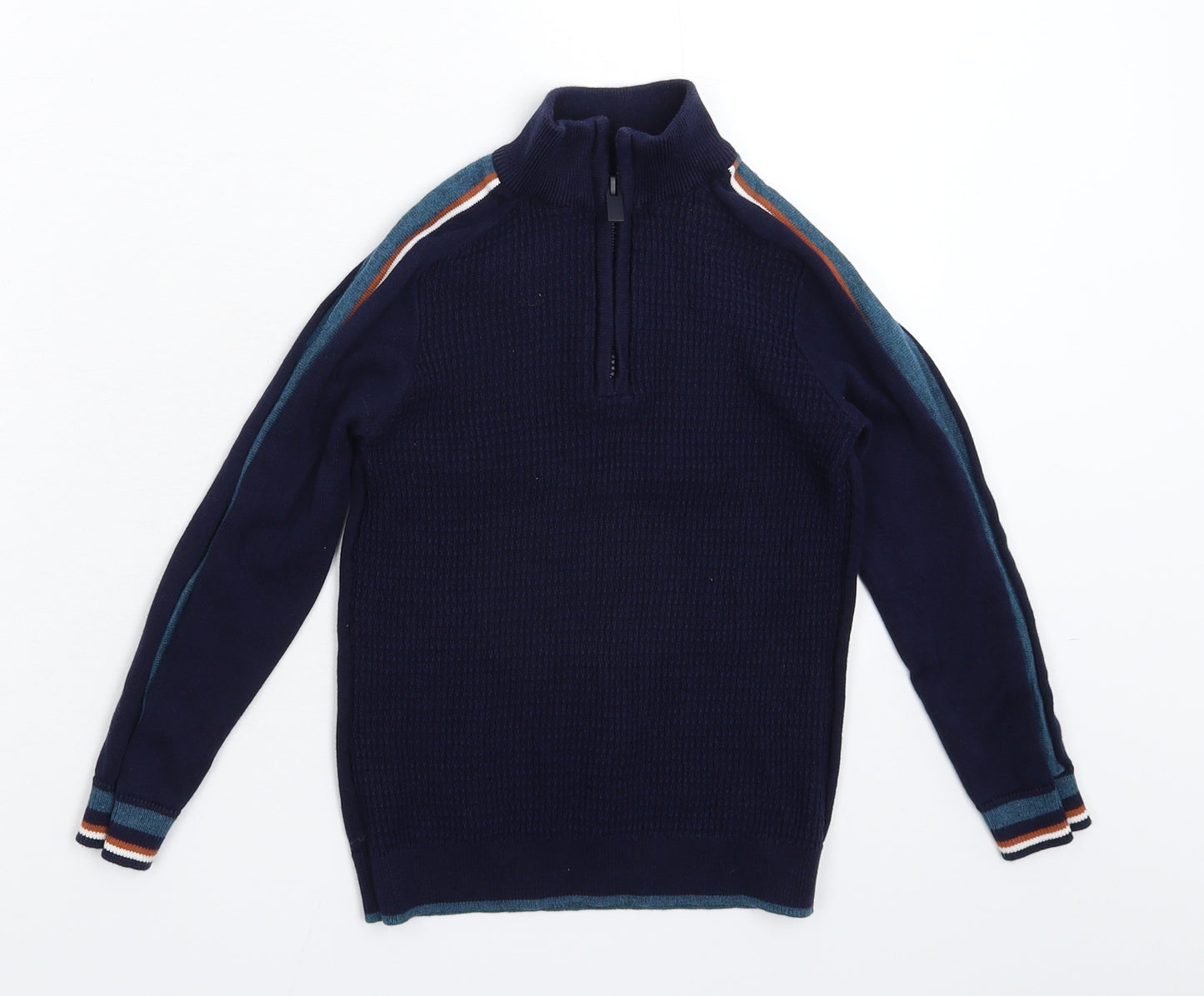 NEXT Boys Blue Striped Knit Pullover Jumper Size S