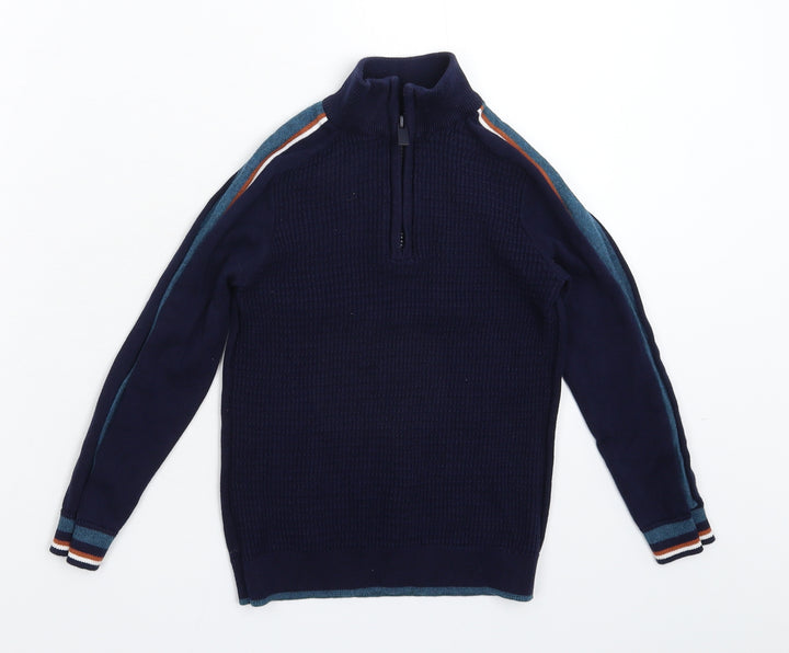NEXT Boys Blue Striped Knit Pullover Jumper Size S
