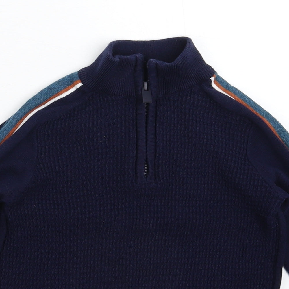 NEXT Boys Blue Striped Knit Pullover Jumper Size S