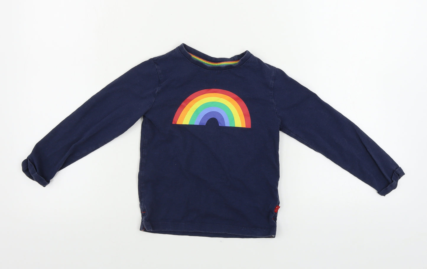 Little Bird  Girls Blue   Basic T-Shirt Size 3-4 Years  - Rainbow
