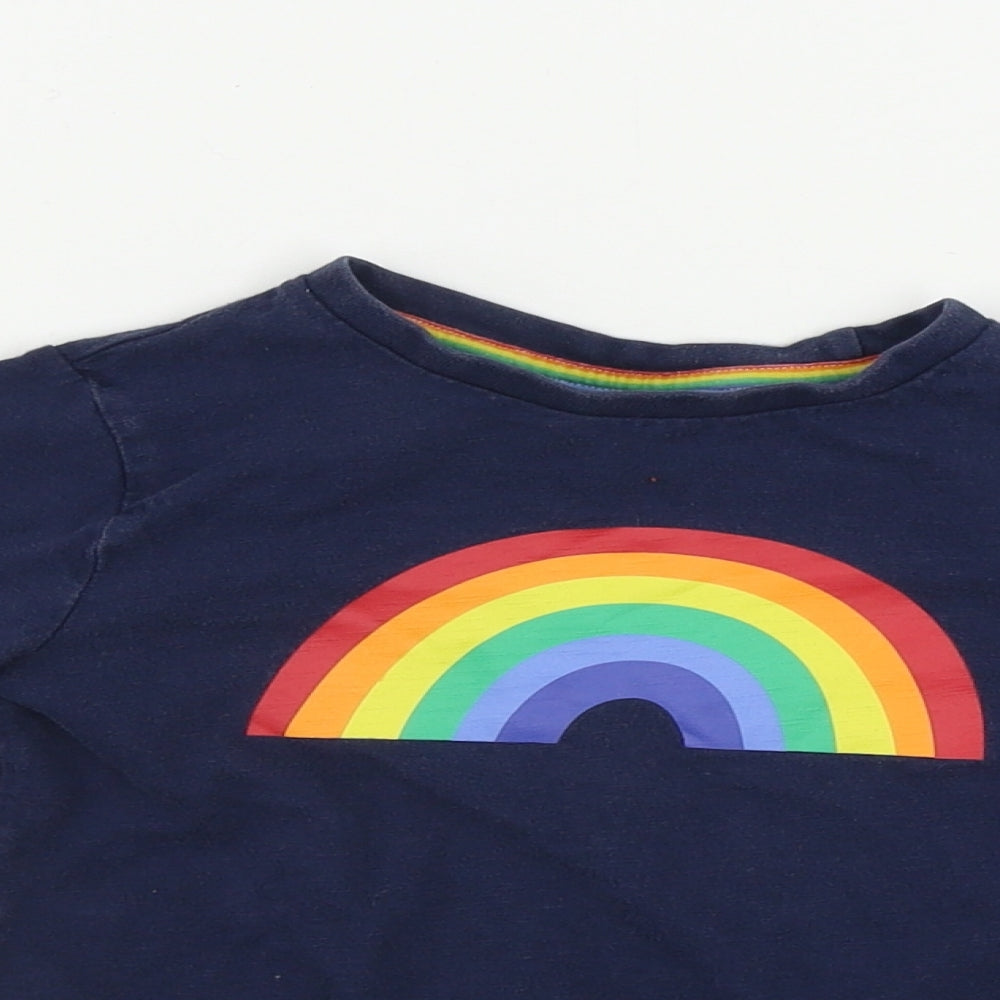 Little Bird  Girls Blue   Basic T-Shirt Size 3-4 Years  - Rainbow