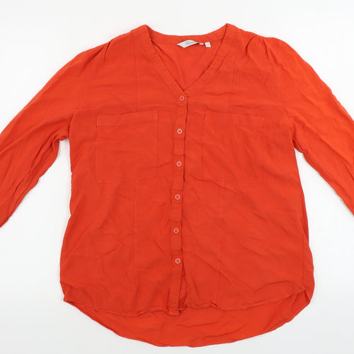 Peacocks  Womens Red   Basic Button-Up Size 14