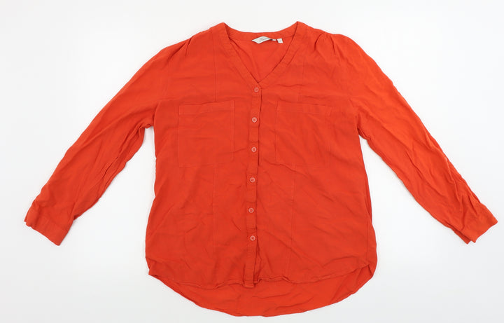 Peacocks Womens Red Basic Button-Up Size 14
