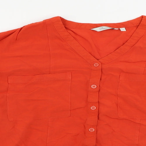 Peacocks  Womens Red   Basic Button-Up Size 14