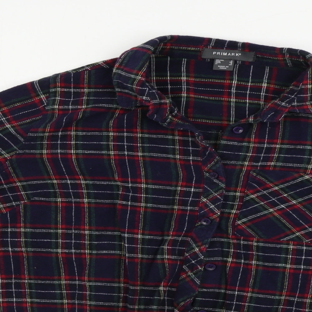 Primark  Womens Blue Check  Basic Button-Up Size 8