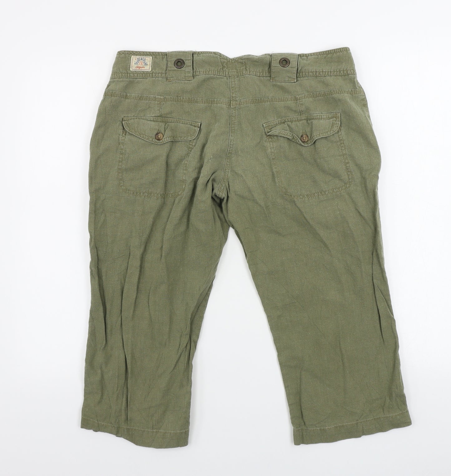 SoulCal&Co  Womens Green   Cropped Trousers Size 12