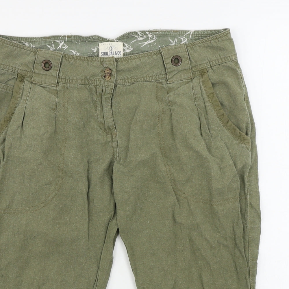 SoulCal&Co  Womens Green   Cropped Trousers Size 12