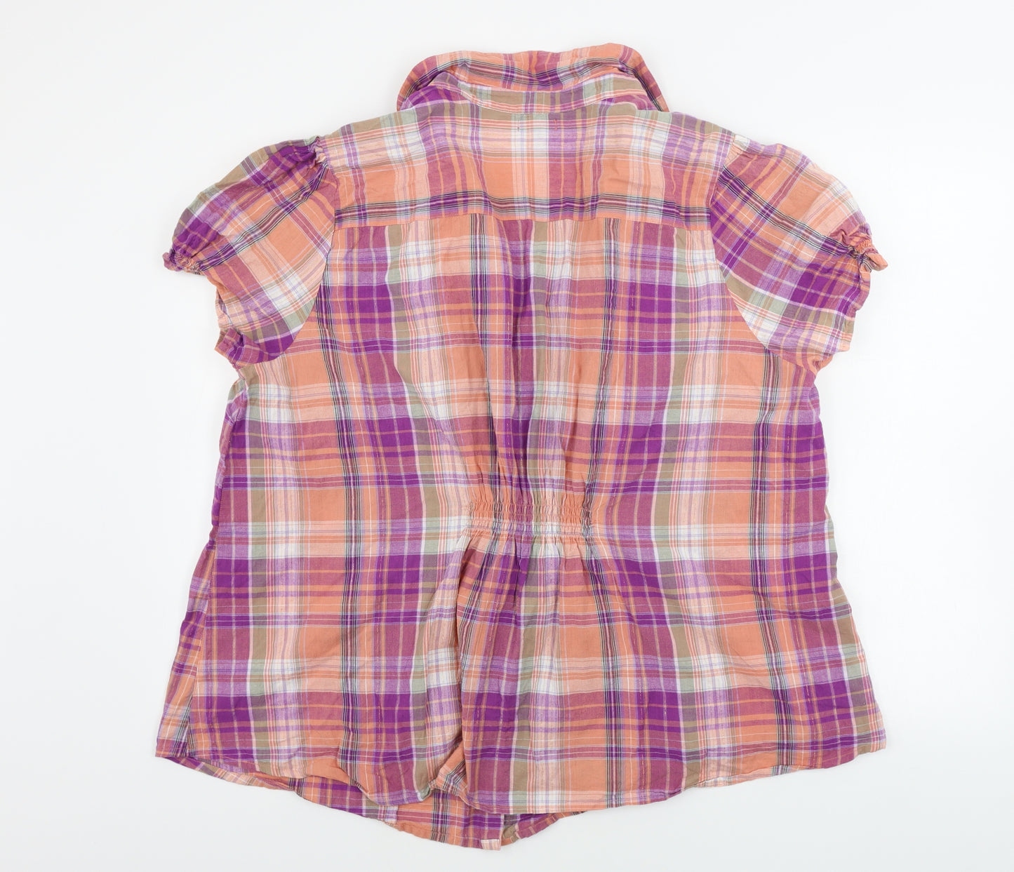 F&F  Womens Pink Check  Basic Button-Up Size 26