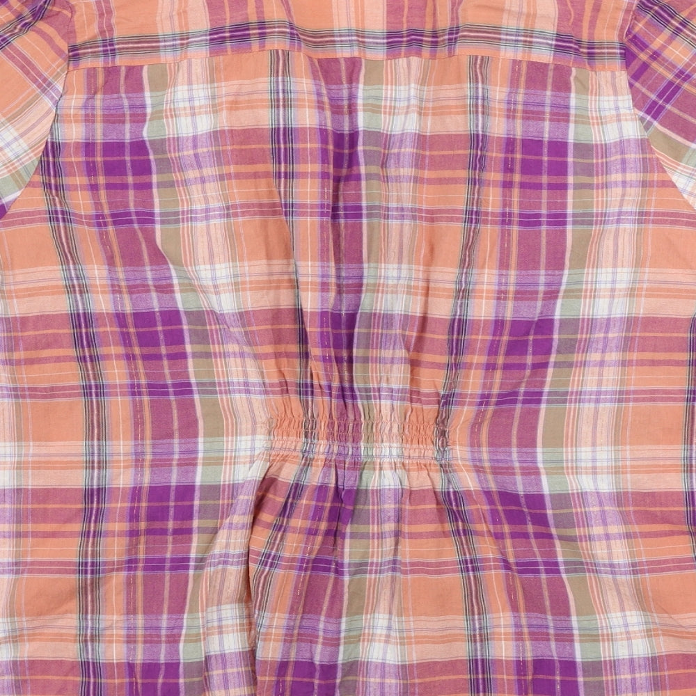 F&F  Womens Pink Check  Basic Button-Up Size 26