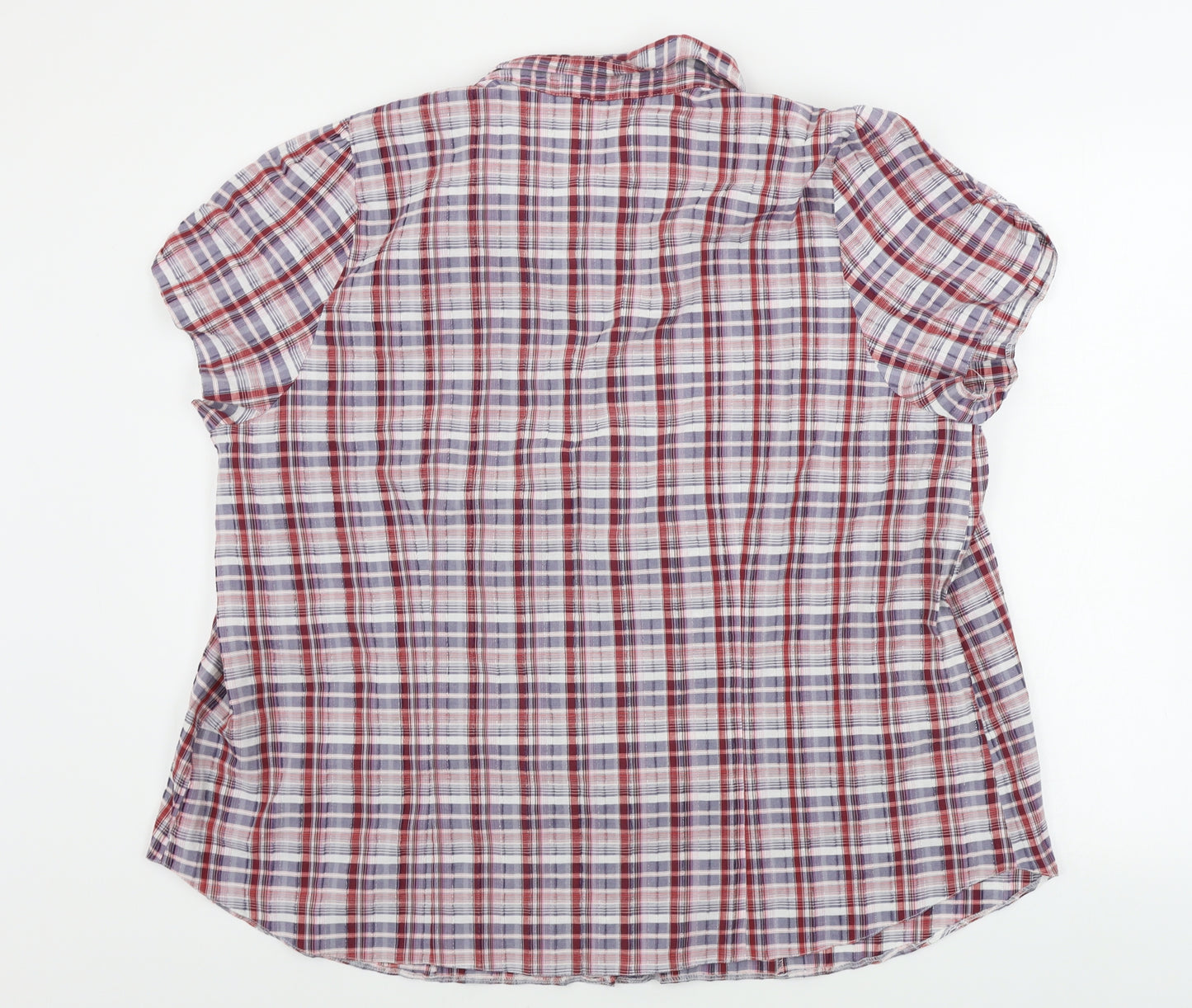 Evans  Womens Red Check  Basic Button-Up Size 26