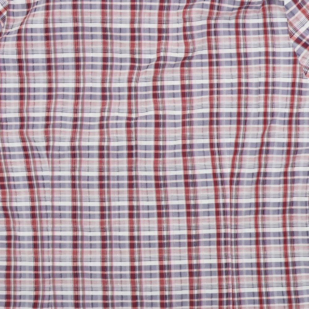 Evans  Womens Red Check  Basic Button-Up Size 26