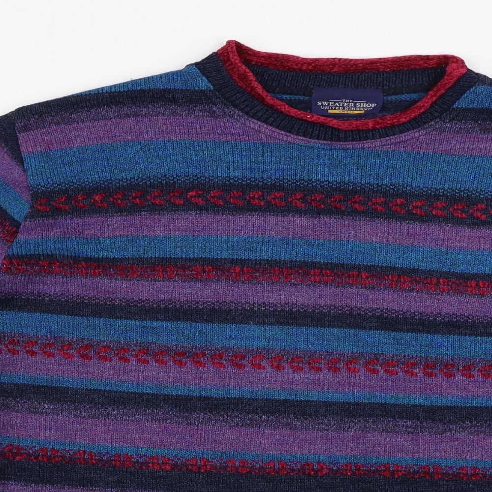 The Sweater SHOP  Womens Purple Striped  Pullover Jumper Size S