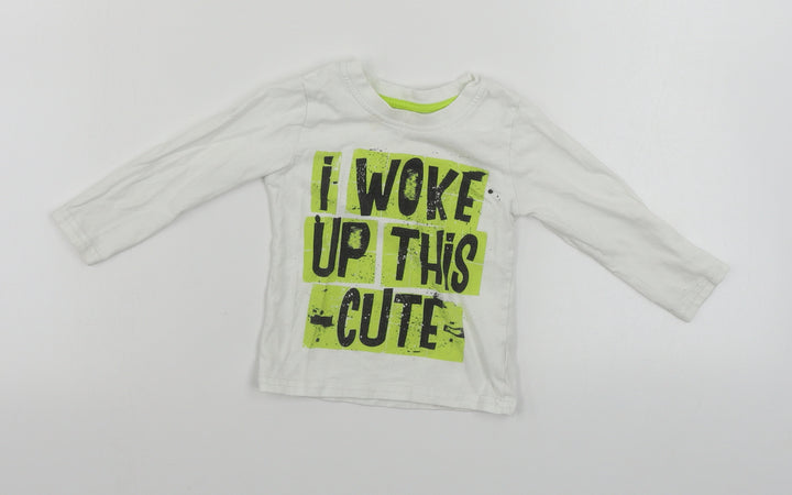 Primark Boys White Basic T-Shirt Size 12-18 Months