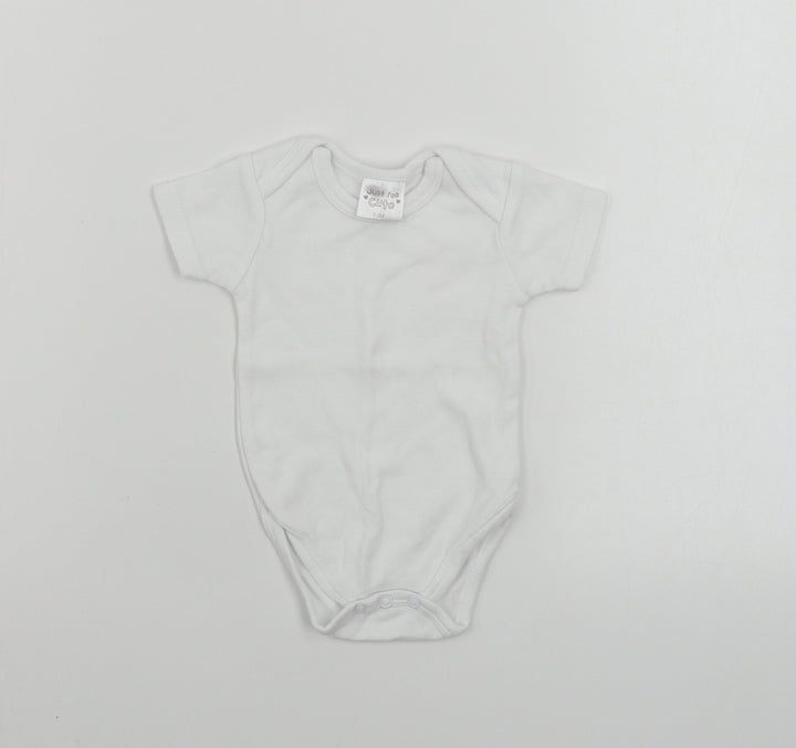 JUST TOO CUTE Girls White Babygrow One-Piece Size 0-3 Months