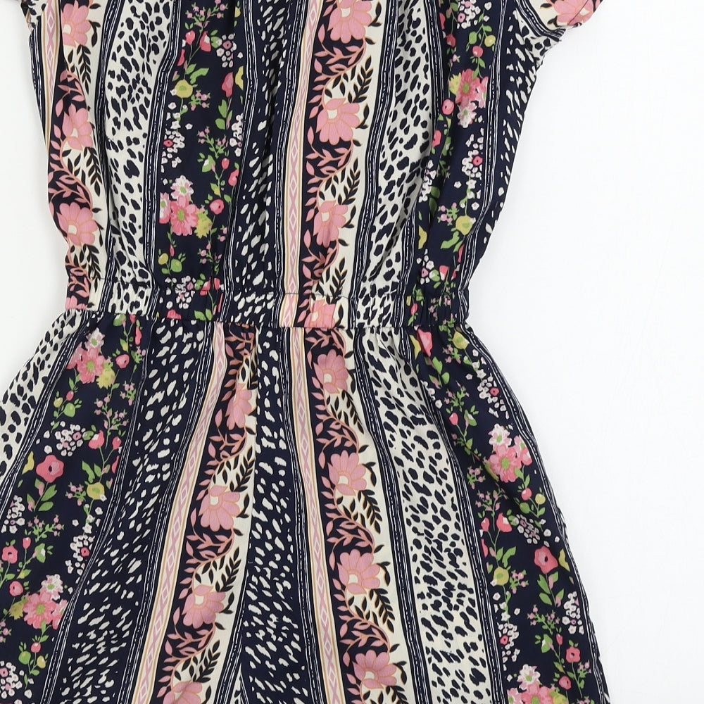 Atmosphere  Womens Black Floral  Jumpsuit One-Piece Size 8