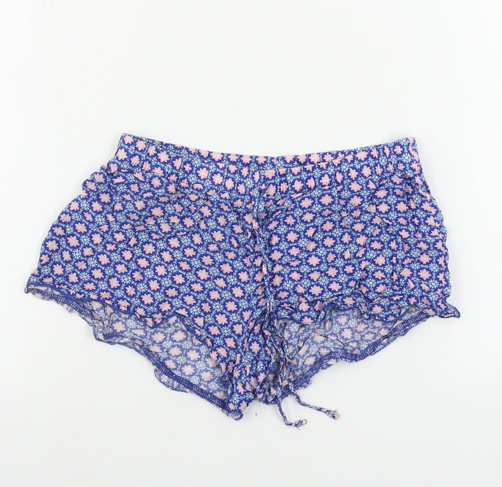 love to lounge  Womens Blue Floral  Cut-Off Shorts Size S