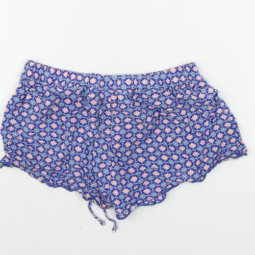 love to lounge  Womens Blue Floral  Cut-Off Shorts Size S