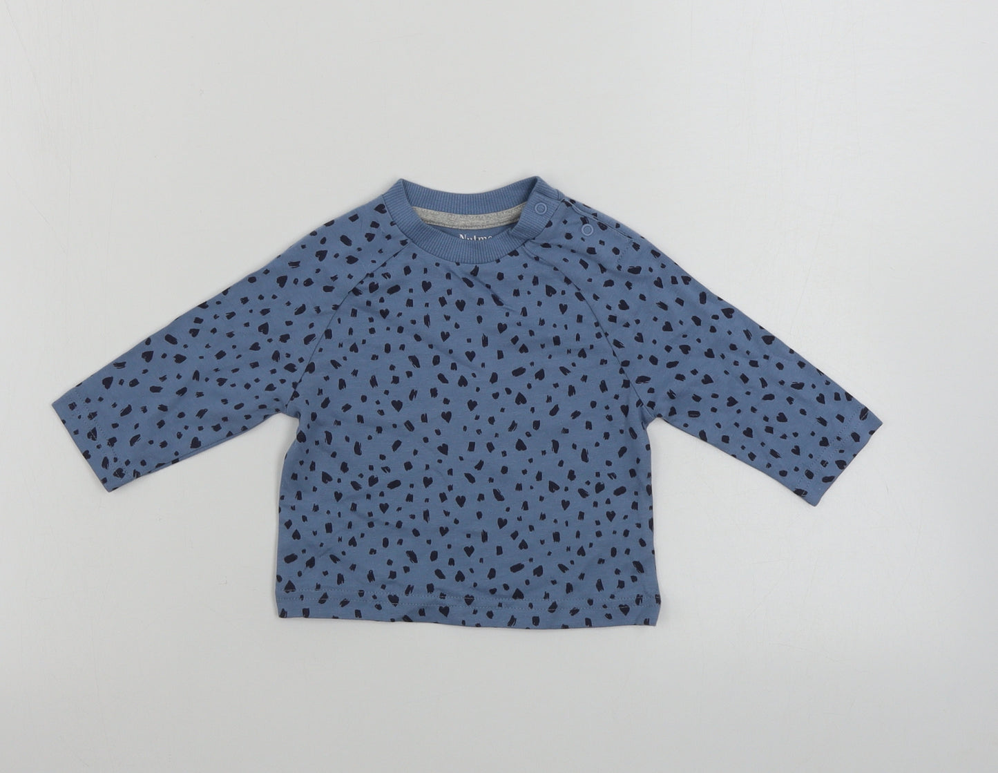 Nutmeg Boys Blue Animal Print  Basic T-Shirt Size 3-6 Months