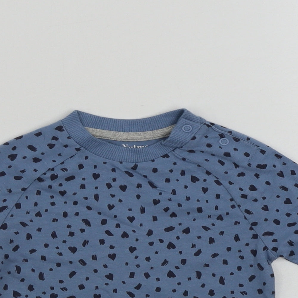 Nutmeg Boys Blue Animal Print  Basic T-Shirt Size 3-6 Months