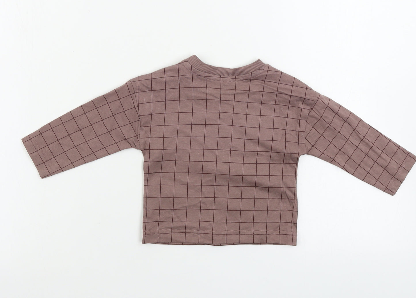 Nutmeg  Boys Brown Check  Basic T-Shirt Size 3-6 Months