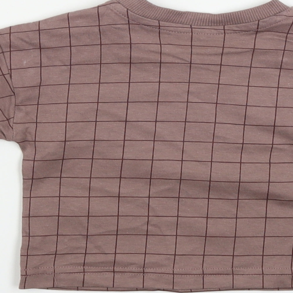 Nutmeg  Boys Brown Check  Basic T-Shirt Size 3-6 Months