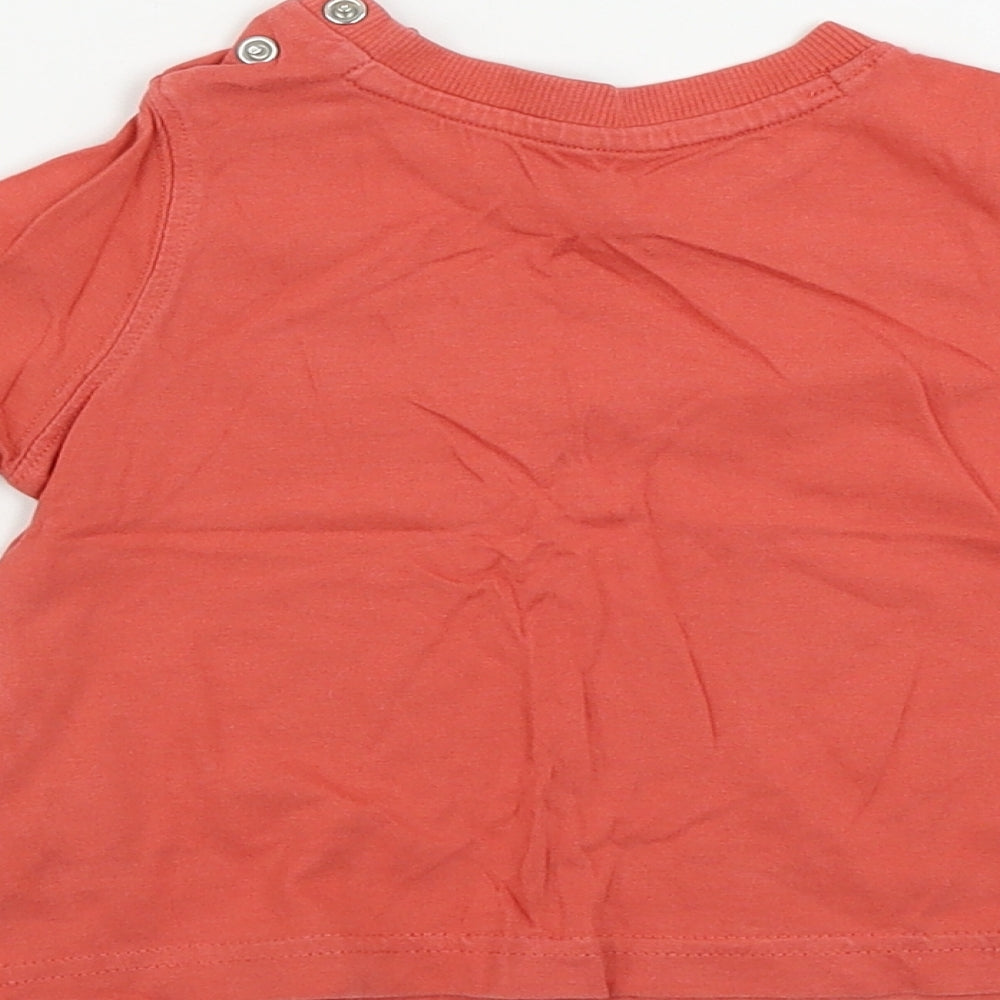 Mothercare Boys Red   Basic T-Shirt Size 6-9 Months