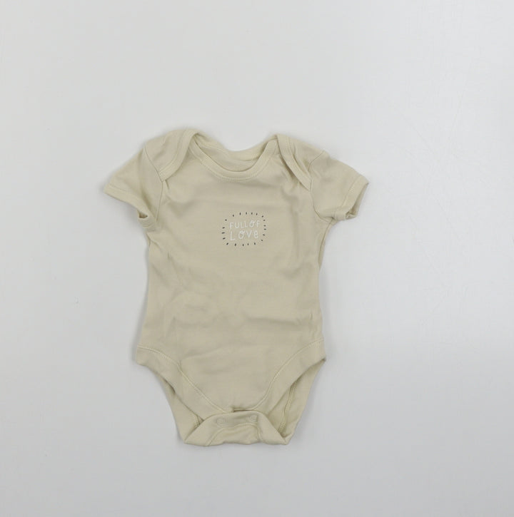 George Boys Beige Babygrow One-Piece Size 0-3 Months