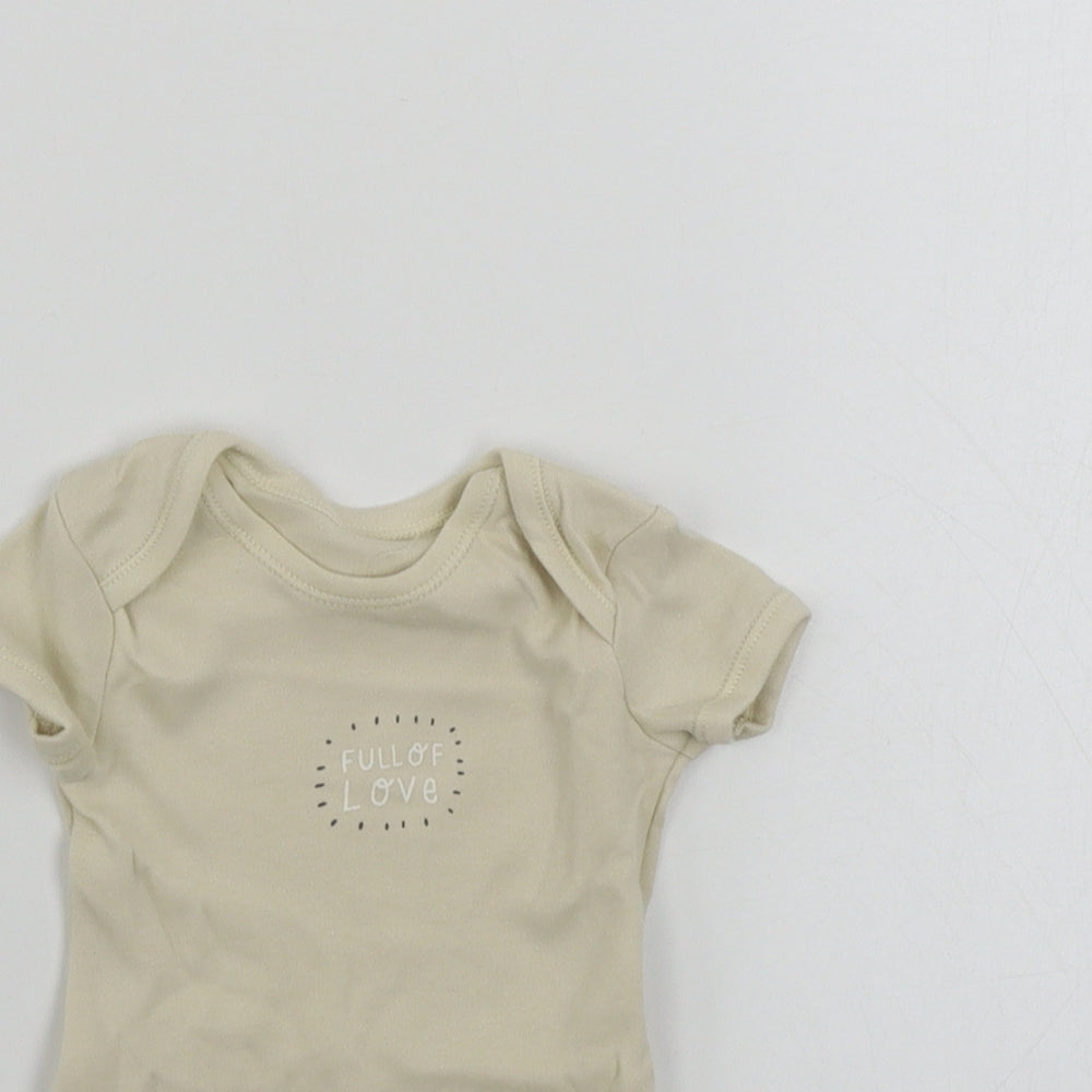 George  Boys Beige   Babygrow One-Piece Size 0-3 Months