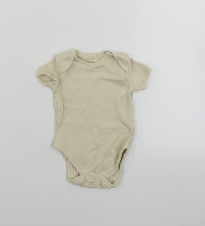 George Baby Beige Babygrow One-Piece Size 0-3 Months