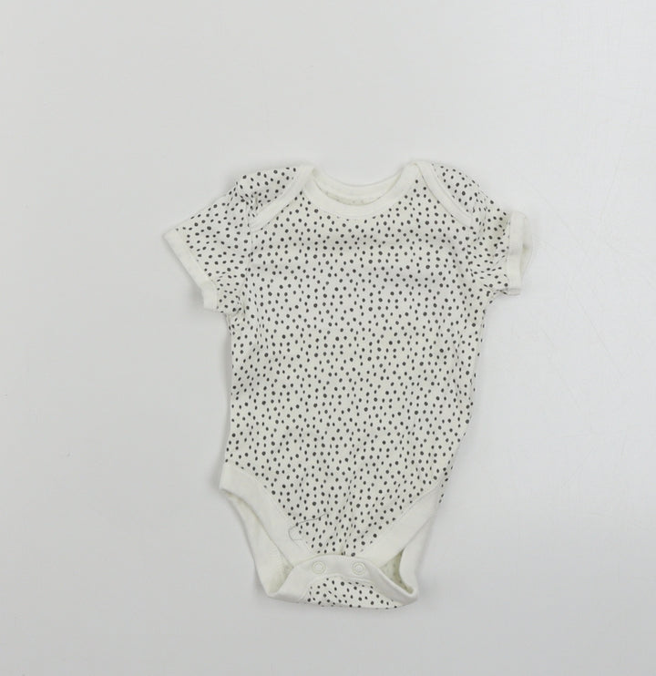 George Baby White Polka Dot Babygrow One-Piece Size 0-3 Months