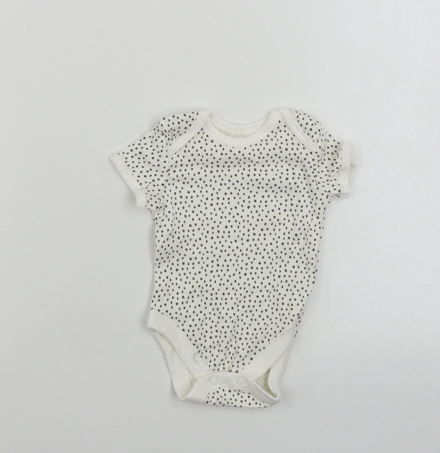 George  Baby White Polka Dot  Babygrow One-Piece Size 0-3 Months
