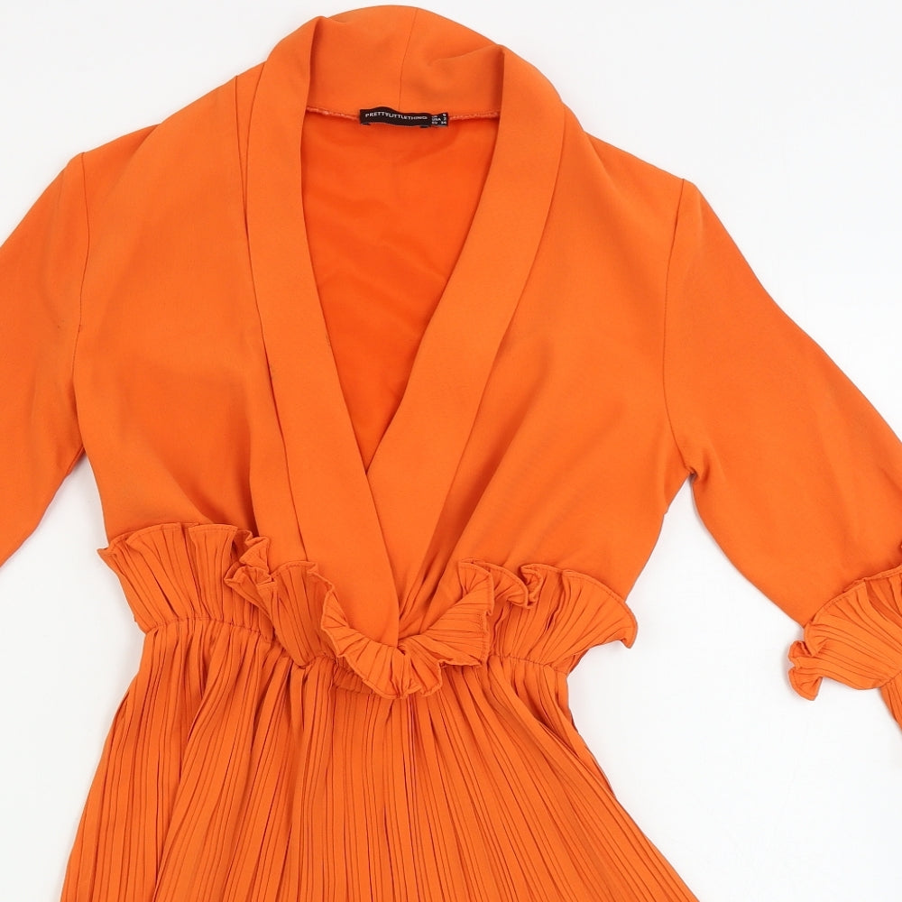 PRETTYLITTLETHING Womens Orange   A-Line  Size 6