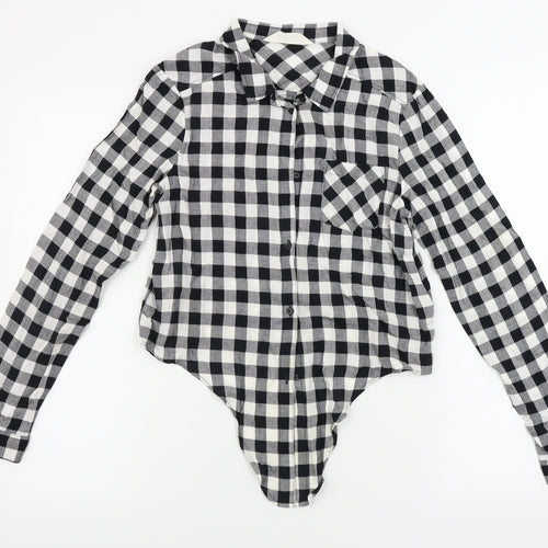 H&M  Girls White Check  Basic Button-Up Size 13-14 Years